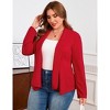 Plus Size Dressy Blazer Collarless Open Front Blazer Lightweight Suit Jackets Slightly Cinched Waist Peplum Blazer Business Casual Outfits - 3 of 4