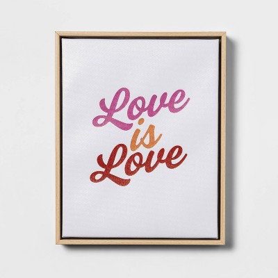 8"x10" Love is Love Framed Wall Canvas - Pride