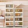 MAYEERTY 5 Tiers Plastic Folding Storage Cabinets with Magnetic Doors Wheels, Closet Organizers and Storage Containers White for Small Space - 2 of 4