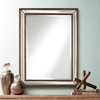 Uttermost Palais Round Vanity Decorative Wall Mirror Vintage Rustic Beveled Mottled Bronze Beaded Frame 30" Wide for Bathroom Bedroom Living Room Home - 2 of 4