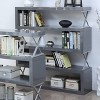 54.38" Duvall 5-Tier Open Bookcase Gray - miBasics: Contemporary Style, X-Shaped Chrome Accents, Fixed Shelves - 2 of 4