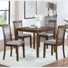 NicBex 34.5" Dining Table Set for 4 Square Wooden Dining Table with 4 Upholstered Chairs for Kitchen - 2 of 4