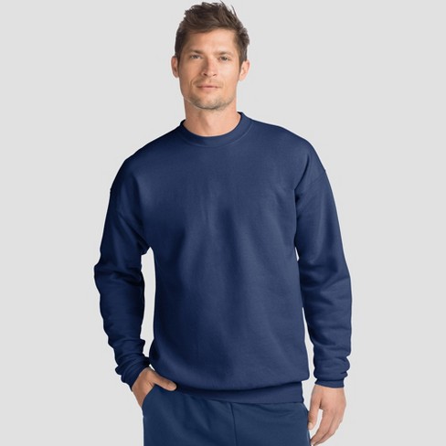 Hanes Men's Ecosmart Fleece Crewneck Sweatshirt - Navy Xl : Target