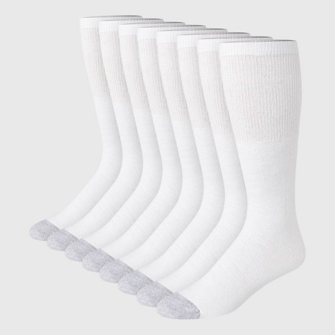 Hanes Men's Ankle Socks with FreshIQ 8pk - White 6-12