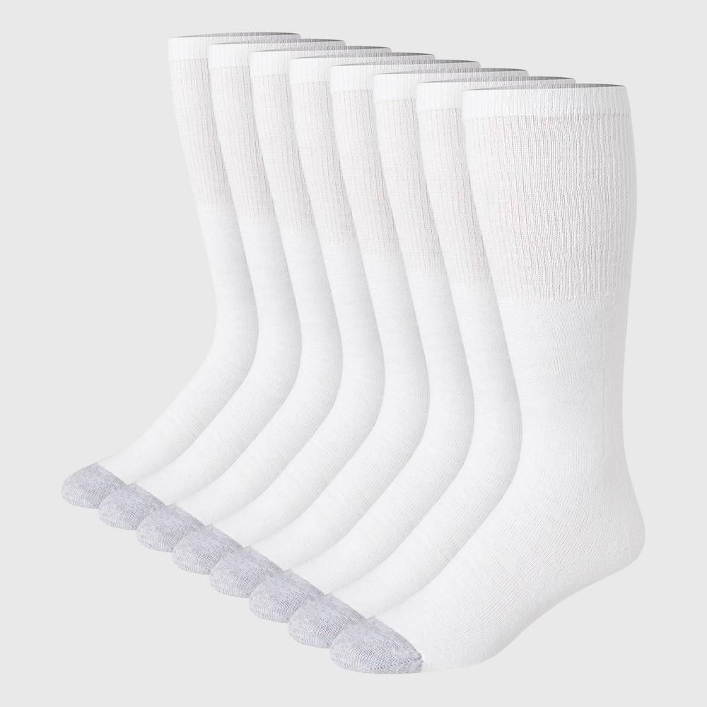 Hanes Red Label Men's FreshIQ Over-the-Calf Tube Socks 8pk - White 6-12