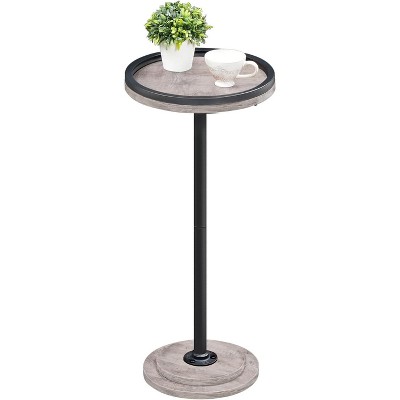 Small Round Side Table, Drink Table, Coffee Martini Table with Pedestal Accent