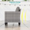 Sonkuki 3-Piece Patio Sofa Set Outdoor Wicker Rattan Furniture Set Conversation Set with Side Table, Cushions - 3 of 4