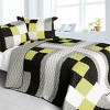 Slickblue Full/Queen Quilt Set, 100% TC Fabric Vermicelli Quilted Patchwork, Reversible, Multi Design & Color, 3pc - 2 of 4