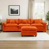 EHMKNP 112" L-Shaped Modular Sectional Sofa – Comfy Cloud Couch with Movable Ottoman, Deep Seat Cushions for Living Room - 3 of 4