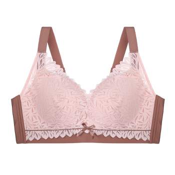 Agnes Orinda Women' S Plus Size Wireless Full Coverage 5 Hooks High Support  Adjustable Straps Bralettes Nude 42c : Target