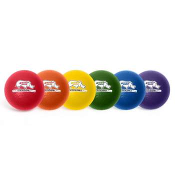 Champion Sports Rhino Skin® 6-Inch Low Bounce Dodgeball Set, Assorted Colors, Set of 6