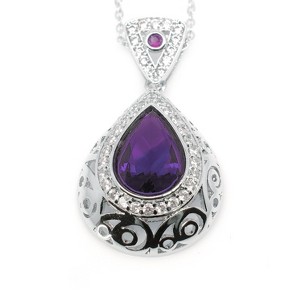 Lona Teardrop purple Cz Pendant Necklace Women Ginger Lyne Collection - 1 of 4