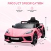 12V Kids Ride-On Sports Car – Licensed Corvette Electric Car Toy with Remote Control, Visual Dashboard, LED Lights & Music - 2 of 4