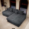 118.1"66.9" Plush Corduroy 2-Piece Modular Sectional Sofa with No Assembly Required and Comfortable Chaise Lounge - 3 of 4