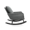 SKRAN Modern 3-Piece Outdoor Seating Set with Beige Cushioned PE Rattan Rocking Chairs and Wooden Accent Table for Patio or Balcony,Gray - 4 of 4