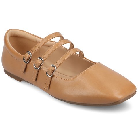 Женские платья Journee Collection Journee Women's Darlin Medium and Wide Width Dress Flats, Tan 7W