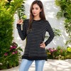 Anna-Kaci Women's Long Sleeve Striped Pullover with Contrast Hem and Cuffs - image 4 of 4