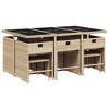 vidaXL 9 Piece Patio Dining Set with Cushions Poly Rattan - 3 of 4