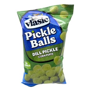 Vlasic Pickle Balls Corn Puffs – Dill Pickle Flavored Corn Puffs