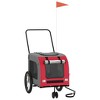 vidaXL Pet Bike Trailer Red and Gray Oxford Fabric and Iron 24.8" x 47.6" x 25.6" - 2 of 4