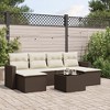 vidaXL Garden Sofa Set Brown, Cream White - 2 of 4