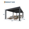 Gray 12'x24' Louvered Pergola - All-Aluminum Adjustable Roof with Drainage System for Deck, Patio & Backyard (1-Pack) - 3 of 4