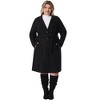 Agnes Orinda Women's Plus Size Faux Suede Notched Lapel Long Sleeve Pocket Long Trench Overcoats - 3 of 4