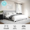 Martha Stewart Kay Upholstered Platform Bed w/ Channel Stitched Wingback Headboard and Cushioned Siderails, Wood Slat Foundation, No Box Spring Needed - 4 of 4