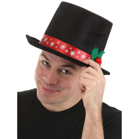 Halloweencostumes One Size Fits Most Snow Man Holiday Costume Top Hat For Adults And Teens Black red white Target