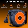 SuperHandy Mountable Retractable Extension Cord Reel - 12AWG x 65' Ft, 3 Grounded Outlets, Max 15A - 4 of 4