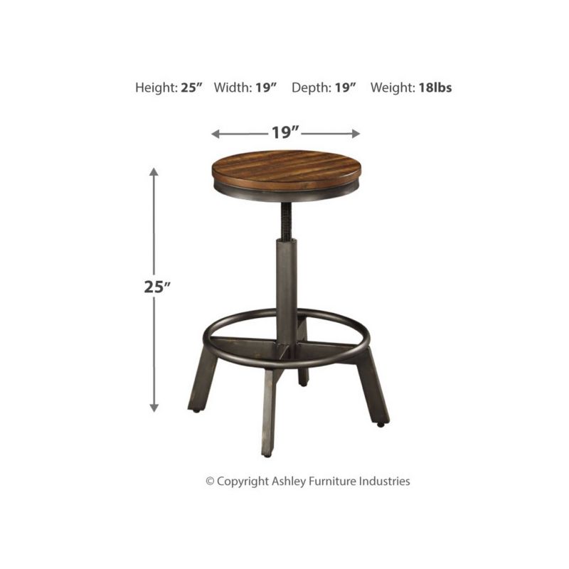 Torjin Adjustable Height Barstool Brown/Gray - Signature Design by Ashley, 4 of 5