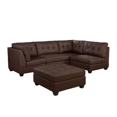 Huxon Sectional with Ottoman Brown - HOMES: Inside + Out