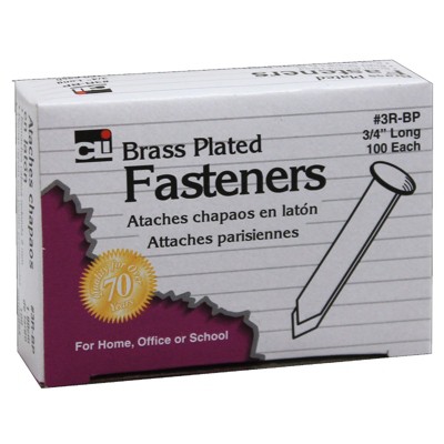 Charles Leonard Fasteners, Round Head, Brass Plated, 3/4 Inch Shank, 8 mm Head, 100/Pack (Case of 15)