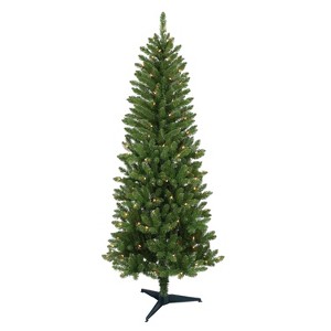 6ft Puleo Pre-Lit Carson Pine Artificial Christmas Tree Clear Lights - 1 of 3