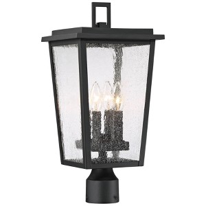 Minka Lavery Modern Outdoor Post Light Fixture Sand Black 19 3/4" Clear Seeded Glass Shade for Exterior Barn Deck Porch Yard Patio - 1 of 2