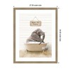 Kate and Laurel Young Elephant in Modern Bathtub  Wash Your Trunk by Amy Peterson Framed Wall Art Print, 27 x 34, Woodgrain Stripe Mocha - 2 of 4