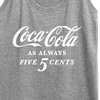 Women's - Coca-Cola - As Always Five Cents Graphic Racerback Tank - 2 of 4
