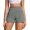 PINSPARK Athletic Works Shorts Women for Tennis Running Yoga 2.5" Wide Leg Active Shorts Biker Short with Pockets - 3 of 4