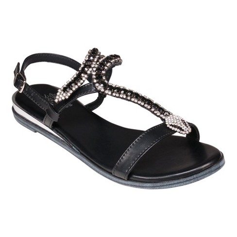 Black strappy hotsell sandals target