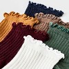 Women's 6pk Lettuce Edge Ankle Socks - A New Day™ Jewel Tones 4-10 : Target