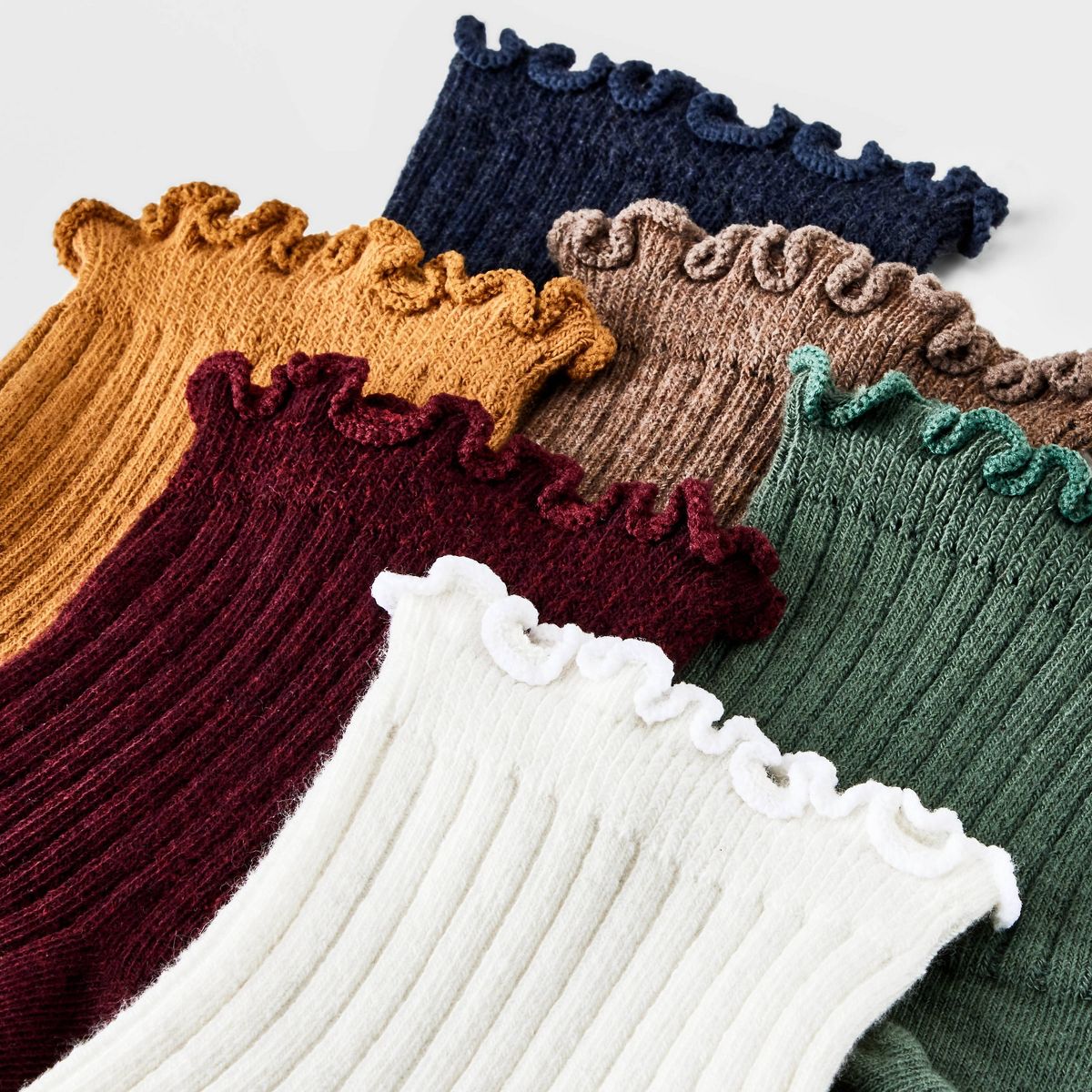 Women's Lettuce Edge 6pk Ankle Socks - A New Day™ 4-10 - thumbnail 9