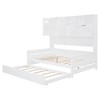 TIRAMISUBEST Twin/Full Size Daybed With Twin Size Trundle and All-in-One Cabinet, Wooden Daybed Frame Sofa Bed with Open Storage Shelf - 4 of 4