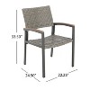 NicBex Outdoor Dining Chairs Set of 2 Modern Rattan Style Armchair with Backrest for Patio,Garden,Gray - 3 of 4
