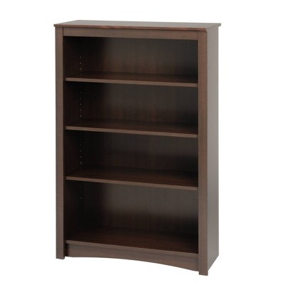 Espresso Adjustable 4-Shelf Deluxe Wood Bookcase