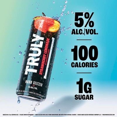 Truly Strawberry Lemonade Hard Seltzer - 6pk/12 fl oz Slim Cans