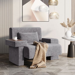 CAVINAS Oversized Modern Armchair,48" Wide Mid-Century Accent Chair with Cushions,Armchair with Hidden Storage for Living room,Bedroom,Lounge - 1 of 4