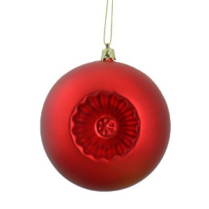 Northlight Shatterproof Matte Christmas Ball Ornaments - 4" (100mm) - Red - 6ct - 1 of 2