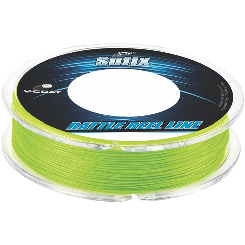 Sufix 50 Yard Rattle Reel V-Coat Fishing Line - 20 lb. Test - Neon Lime