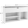 Shoe Storage Bench with Cushion, Entryway Bench with Lift-Top Storage Box and 2 Tiers Open Shoe Rack, Wooden Shoe Bench for Entryway, Bedroom - 2 of 4