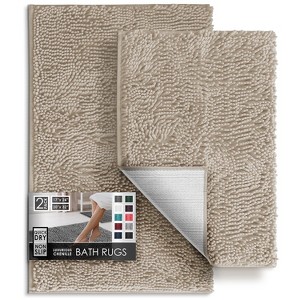 Hearth & Harbor Bathroom Rugs, Machine Washable Chenille Bath Mat for Bathroom - 1 of 4